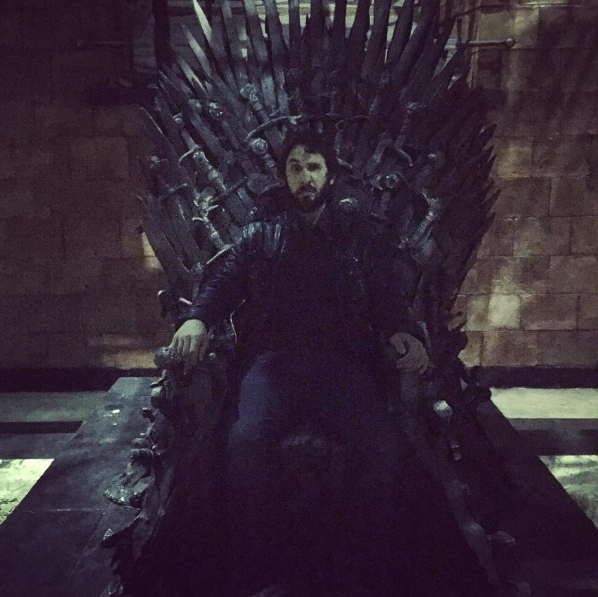 In Belfast for a show tonight and was absolutely honored to visit the #GOT set. Being ruler of all of Westeros is EXHAUSTING. Nice to have a comfy throne to relax. Many thanks to production for having us. #diehappy #framingthis #besttourever #belfast #kin