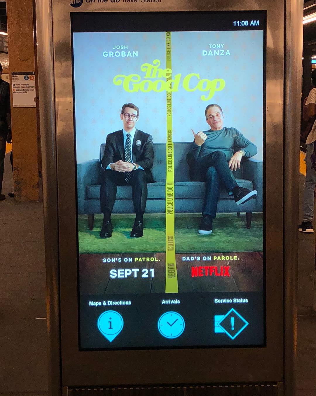 Whaaaaaat it’s happening holy crappola. Thanks @ormatias for snapping this picture! So exciting. #sonsonpatrol #bahaha #atrainrepresent #ciaofromitaly #thegoodcop #sept21 #netflix