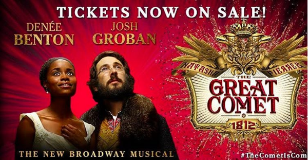 Tickets for my #BroadwayDebut in @GreatCometBway are now available! #FollowTheComet and join me. GreatCometBroadway.com