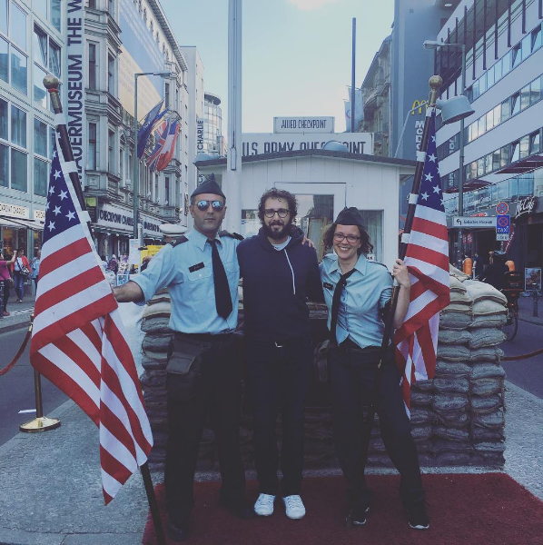 Checkpoint Charlie with a couple of "American" "Soldiers".