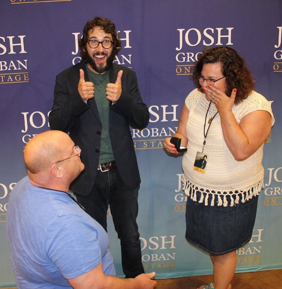 2 things happened backstage last night, these two fans got engaged at my meet and greet and I was a total dweeb.